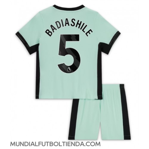 Camiseta Chelsea Benoit Badiashile #5 Tercera Equipación Replica 2023-24 para niños mangas cortas (+ Pantalones cortos)